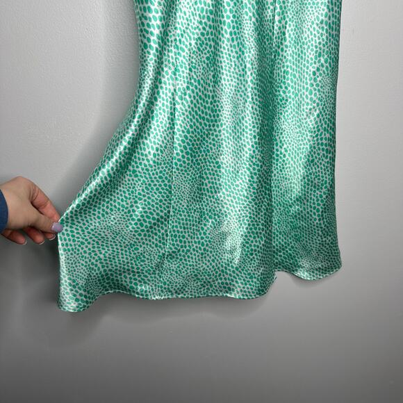 Morgan Taylor Intimates Women’s Vintage Green Printed Slip Dress‎ Size Small - Picture 4 of 9